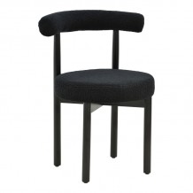 Καρέκλα Fenza pakoworld μαύρο μπουκλέ ύφασμα-πόδι ξύλο οξιάς σε μαύρη απόχρωση 60x54x75εκ c500759