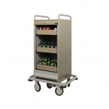 Τρόλλεϋ Mini-bar με ρολό που κλειδώνει 79x60x129cm 5 ρόδες Καφέ Capuccino EVINOKS c500801
