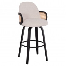 ΣΚΑΜΠΟ ΜΠΑΡ ΠΕΡΙΣΤΡΕΦΟΜΕΝΟ BECKER HM18251 02 PLYWOOD ΜΑΥΡΟ--ΕΚΡΟΥ ΥΦΑΣΜΑ 50x52x100Υ SET 2τμχ c500812