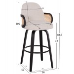 ΣΚΑΜΠΟ ΜΠΑΡ ΠΕΡΙΣΤΡΕΦΟΜΕΝΟ BECKER HM18251 02 PLYWOOD ΜΑΥΡΟ--ΕΚΡΟΥ ΥΦΑΣΜΑ 50x52x100Υ SET 2τμχ c500812