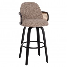 ΣΚΑΜΠΟ ΜΠΑΡ ΠΕΡΙΣΤΡΕΦΟΜΕΝΟ BECKER HM18251 03 PLYWOOD ΜΑΥΡΟ--ΚΑΦΕ ΥΦΑΣΜΑ 50x52x100Υ SET 2τμχ c500813