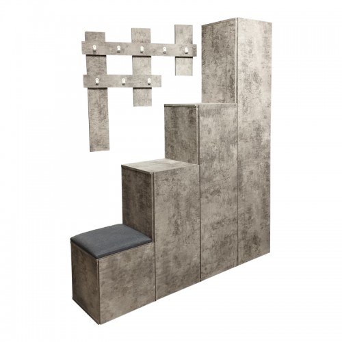Έπιπλο εισόδου Nenich pakoworld σε γκρι oak απόχρωση 150x37x180εκ c500823