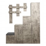 Έπιπλο εισόδου Nenich pakoworld σε γκρι oak απόχρωση 150x37x180εκ c500823