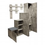 Έπιπλο εισόδου Nenich pakoworld σε γκρι oak απόχρωση 150x37x180εκ c500823
