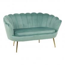 Καναπές 2θέσιος Daimon pakoworld βελούδο σε φυστικί απόχρωση 134x70x77εκ c500829