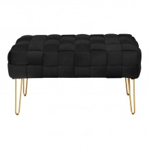 Σκαμπό Wenzo pakoworld βελούδο σε μαύρη απόχρωση 82x43x46εκ c500834