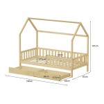 ΚΡΕΒΑΤΙ ΠΑΙΔΙΚΟ ΜΕ ΣΥΡΤΑΡΙΑ PHYLLIS HM724 01 τ MONTESSORI ΦΥΣΙΚΟ 196x97x161Υεκ c500839