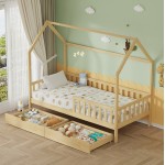 ΚΡΕΒΑΤΙ ΠΑΙΔΙΚΟ ΜΕ ΣΥΡΤΑΡΙΑ PHYLLIS HM724 01 τ MONTESSORI ΦΥΣΙΚΟ 196x97x161Υεκ c500839