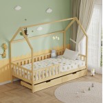 ΚΡΕΒΑΤΙ ΠΑΙΔΙΚΟ ΜΕ ΣΥΡΤΑΡΙΑ PHYLLIS HM724 01 τ MONTESSORI ΦΥΣΙΚΟ 196x97x161Υεκ c500839