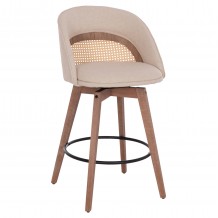 ΣΚΑΜΠΟ ΜΠΑΡ ΠΕΡΙΣΤΡΕΦΟΜΕΝΟ RIKI HM18253 01 ΞΥΛΟ--ΜΠΕΖ ΥΦΑΣΜΑ 51x53x94Υεκ SET 2τμχ c500851