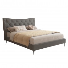 ΚΡΕΒΑΤΙ ΔΙΠΛΟ JILL HM737 01 ΥΦΑΣΜΑ ΣΕ ΓΚΡΙ--ΓΙΑ ΣΤΡΩΜΑ 160x200εκ c500854