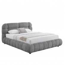 ΚΡΕΒΑΤΙ ΔΙΠΛΟ ΜΕ ΑΠΟΘ ΧΩΡΟ MALFOY HM730 01 ΓΚΡΙ ΜΠΟΥΚΛΕ ΥΦΑΣΜΑ--ΣΤΡΩΜΑ 160x200εκ c500856