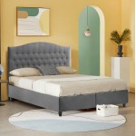 ΚΡΕΒΑΤΙ ΜΕ ΣΤΡΩΜΑ ΔΙΠΛΟ MALENA HM21164 ΓΚΡΙ ΒΕΛΟΥΔΟ ΑΠΟΘ ΧΩΡΟΣ-ΓΙΑ 160x200εκ c500898