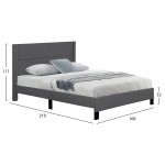 ΚΡΕΒΑΤΙ TRILLOP HM666 12 ΓΚΡΙ ΥΦΑΣΜΑ ΓΙΑ ΣΤΡΩΜΑ 160X200εκ c500912