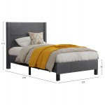 ΚΡΕΒΑΤΙ TRILLOP HM667 12 ΓΚΡΙ ΥΦΑΣΜΑ ΓΙΑ ΜΟΝΟ ΣΤΡΩΜΑ 120X200εκ c500921