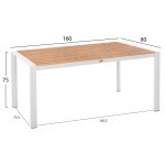ΤΡΑΠΕΖΙ ΕΞΩΤ ΧΩΡΟΥ GOYA HM6059 01 ΑΛΟΥΜΙΝΙΟ ΛΕΥΚΟ POLYWOOD 160X80Χ75Υεκ c500963