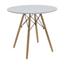 Τραπέζι Julita pakoworld MDF λευκό-πόδια σε φυσική απόχρωση Φ80x73εκ c501006 Τραπέζι Julita pakoworld MDF λευκό-πόδια σε φυσική απόχρωση Φ80x73εκ c501006