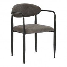 Πολυθρόνα Kalone pakoworld ύφασμα σε ανθρακί απόχρωση 56x55x78εκ c501018