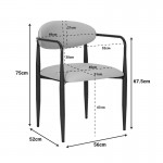 Πολυθρόνα Kalone pakoworld pu σε μαύρη απόχρωση 56x55x78εκ c501020