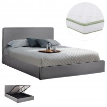 ΚΡΕΒΑΤΙ ΔΙΠΛΟ ΜΕ ΑΠΟΘ ΧΩΡΟ ΣΤΡΩΜΑ ALLIE HM21170 ΓΚΡΙ ΥΦΑΣΜΑ--ΓΙΑ 160x200εκ c501021