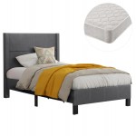 ΚΡΕΒΑΤΙ ΜΟΝΟ ΣΤΡΩΜΑ TRILLOP HM21203 12 ΓΚΡΙ ΥΦΑΣΜΑ--ΓΙΑ 120x200εκ c501024