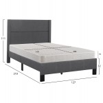 ΚΡΕΒΑΤΙ ΜΟΝΟ ΣΤΡΩΜΑ TRILLOP HM21203 12 ΓΚΡΙ ΥΦΑΣΜΑ--ΓΙΑ 120x200εκ c501024