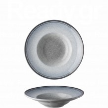 Πιάτο Ζυμαρικών πορσελάνης 24cm σειρά Elora Cloudy Grey LUKANDA - Σετ 6 c501040