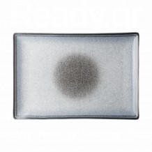 Πιατέλα ορθογώνια πορσελάνης 36x24cm σειρά Elora Cloudy Grey LUKANDA - Σετ 4 c501044