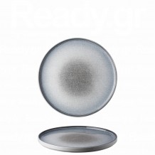Πιάτο πορσελάνης με κάθετο χείλος step Φ22cm σειρά Elora Cloudy Grey LUKANDA - Σετ 6 c501045