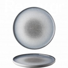 Πιάτο πορσελάνης με κάθετο χείλος step Φ27cm σειρά Elora Cloudy Grey LUKANDA - Σετ 6 c501046