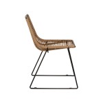 Καρέκλα Κήπου ArteLibre DERNA Φυσικό Μαύρο Μέταλλο Rattan 57x59x80cm c501258