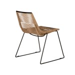 Καρέκλα Κήπου ArteLibre DERNA Φυσικό Μαύρο Μέταλλο Rattan 57x59x80cm c501258