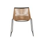 Καρέκλα Κήπου ArteLibre DERNA Φυσικό Μαύρο Μέταλλο Rattan 57x59x80cm c501258