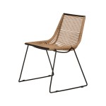 Καρέκλα Κήπου ArteLibre DERNA Φυσικό Μαύρο Μέταλλο Rattan 57x59x80cm c501258