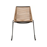 Καρέκλα Κήπου ArteLibre DERNA Φυσικό Μαύρο Μέταλλο Rattan 57x59x80cm c501258