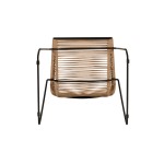 Καρέκλα Κήπου ArteLibre DERNA Φυσικό Μαύρο Μέταλλο Rattan 57x59x80cm c501258