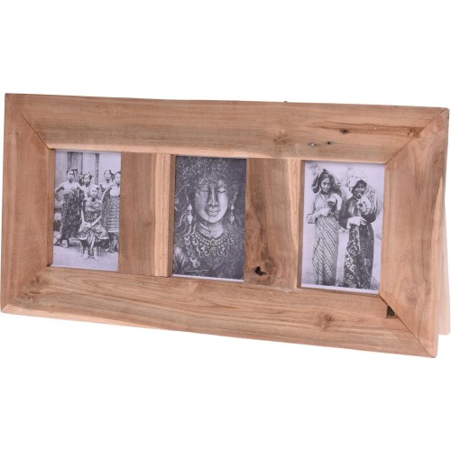 Κορνίζα Τριπλή ArteLibre Καφέ Ξύλο 55x3 5x28cm c501272