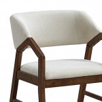 Πολυθρόνα Livia pakoworld rubberwood σε καρυδί-εκρού απόχρωση 47 5x54 5x78εκ SET 2τμχ c501302