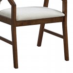 Πολυθρόνα Livia pakoworld rubberwood σε καρυδί-εκρού απόχρωση 47 5x54 5x78εκ SET 2τμχ c501302