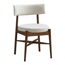 Καρέκλα Raudi pakoworld rubberwood σε καρυδί-εκρού απόχρωση 45 5x45 5x81εκ SET 2τμχ c501303