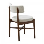 Καρέκλα Raudi pakoworld rubberwood σε καρυδί-εκρού απόχρωση 45 5x45 5x81εκ SET 2τμχ c501303