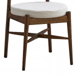 Καρέκλα Raudi pakoworld rubberwood σε καρυδί-εκρού απόχρωση 45 5x45 5x81εκ SET 2τμχ c501303
