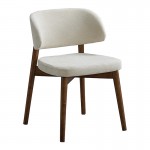 Καρέκλα Siena pakoworld rubberwood σε καρυδί-εκρού απόχρωση 48x50x81εκ SET 2τμχ c501304