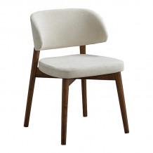 Καρέκλα Siena pakoworld rubberwood σε καρυδί-εκρού απόχρωση 48x50x81εκ SET 2τμχ c501304