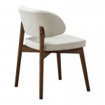 Καρέκλα Siena pakoworld rubberwood σε καρυδί-εκρού απόχρωση 48x50x81εκ SET 2τμχ c501304