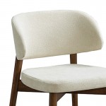 Καρέκλα Siena pakoworld rubberwood σε καρυδί-εκρού απόχρωση 48x50x81εκ SET 2τμχ c501304