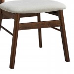 Καρέκλα Cairo pakoworld rubberwood σε καρυδί-εκρού απόχρωση 47x47x76εκ SET 2τμχ c501308