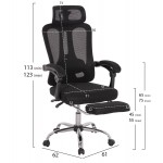 ΚΑΡΕΚΛΑ ΓΡΑΦΕΙΟΥ BARNET HM18258 01 ΜΑΥΡΟ MESH-ΜΑΥΡΟΣ ΣΚΕΛΕΤΟΣ NYLON 61x62x123Υ c501310