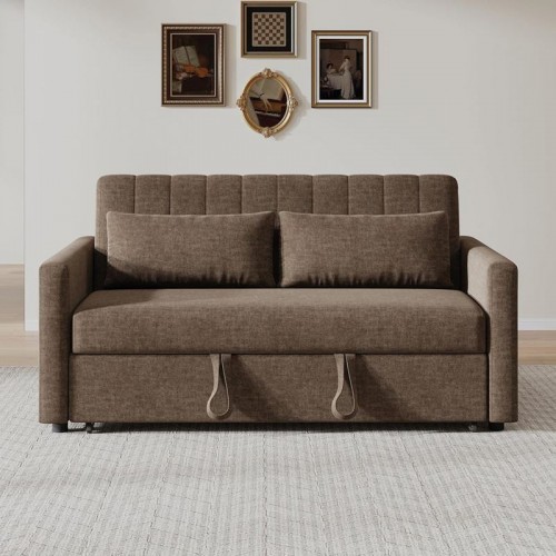 TEMPO-W Καναπές - Κρεβάτι Με ανάκλιση πλάτης Ύφασμα Καφέ c501322