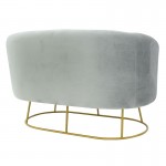 Καναπές 2θέσιος Rony pakoworld βελούδο γκρι-χρυσό 132x82x83εκ c501325